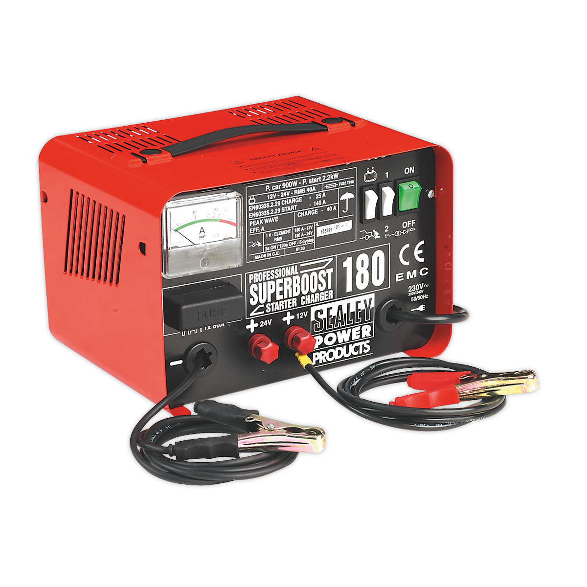 SEALEY - SUPERBOOST180 Starter/Charger 180/40A 12/24V 230V
