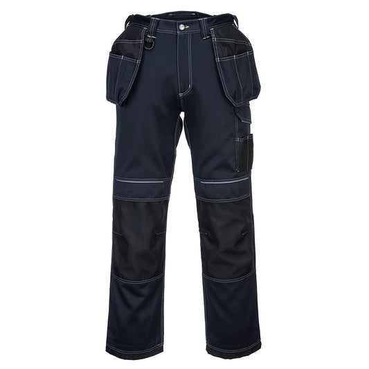 Portwest T602 - Navy/Black  28 Regular PW3 Holster Work Trousers Combat Cargo Pants