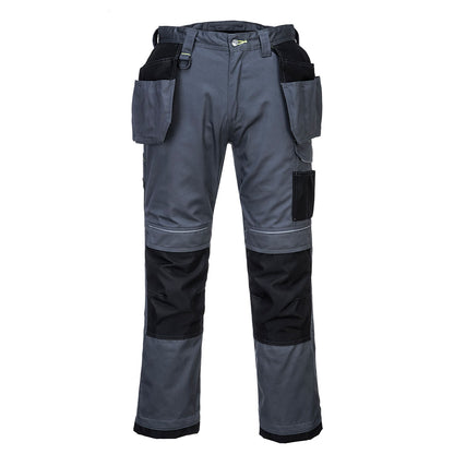 Portwest T602 - Grey/Black  42 Regular PW3 Holster Work Trousers Combat Cargo Pants