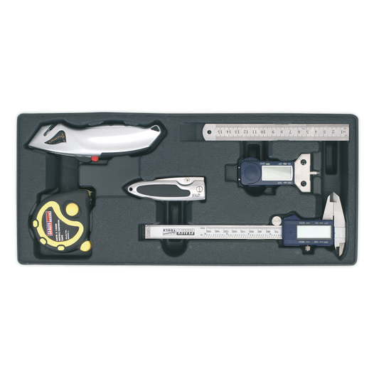 SEALEY - TBT12 Tool Tray with Measuring & Cutting Set 6pc