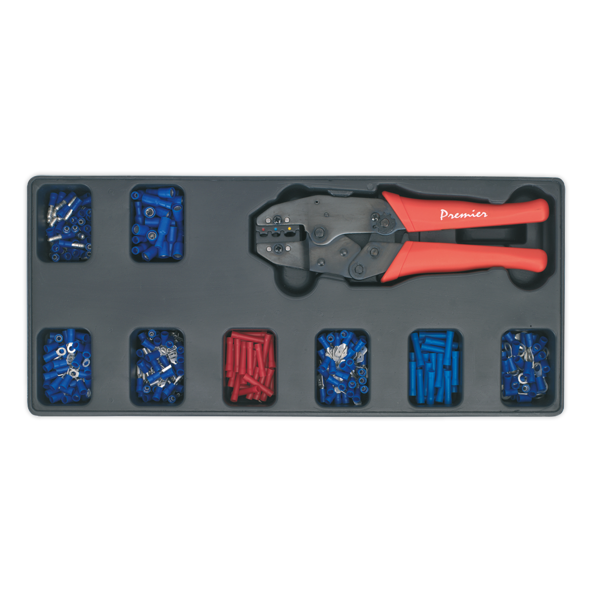 SEALEY - TBT16 Tool Tray with Ratchet Crimper & 325 Assorted Insulated Terminal Set