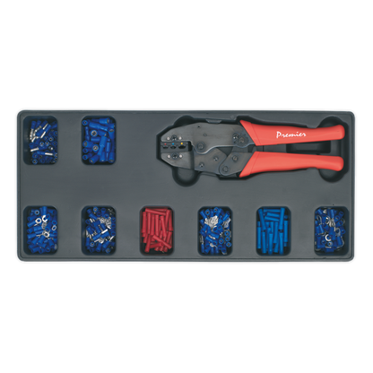 SEALEY - TBT16 Tool Tray with Ratchet Crimper & 325 Assorted Insulated Terminal Set