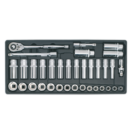 SEALEY - TBT20 Tool Tray with Socket Set 35pc 3/8"Sq Drive