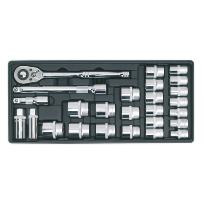 SEALEY - TBT21 Tool Tray with Socket Set 26pc 1/2"Sq Drive