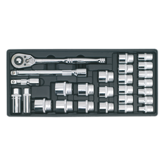 SEALEY - TBT21 Tool Tray with Socket Set 26pc 1/2"Sq Drive