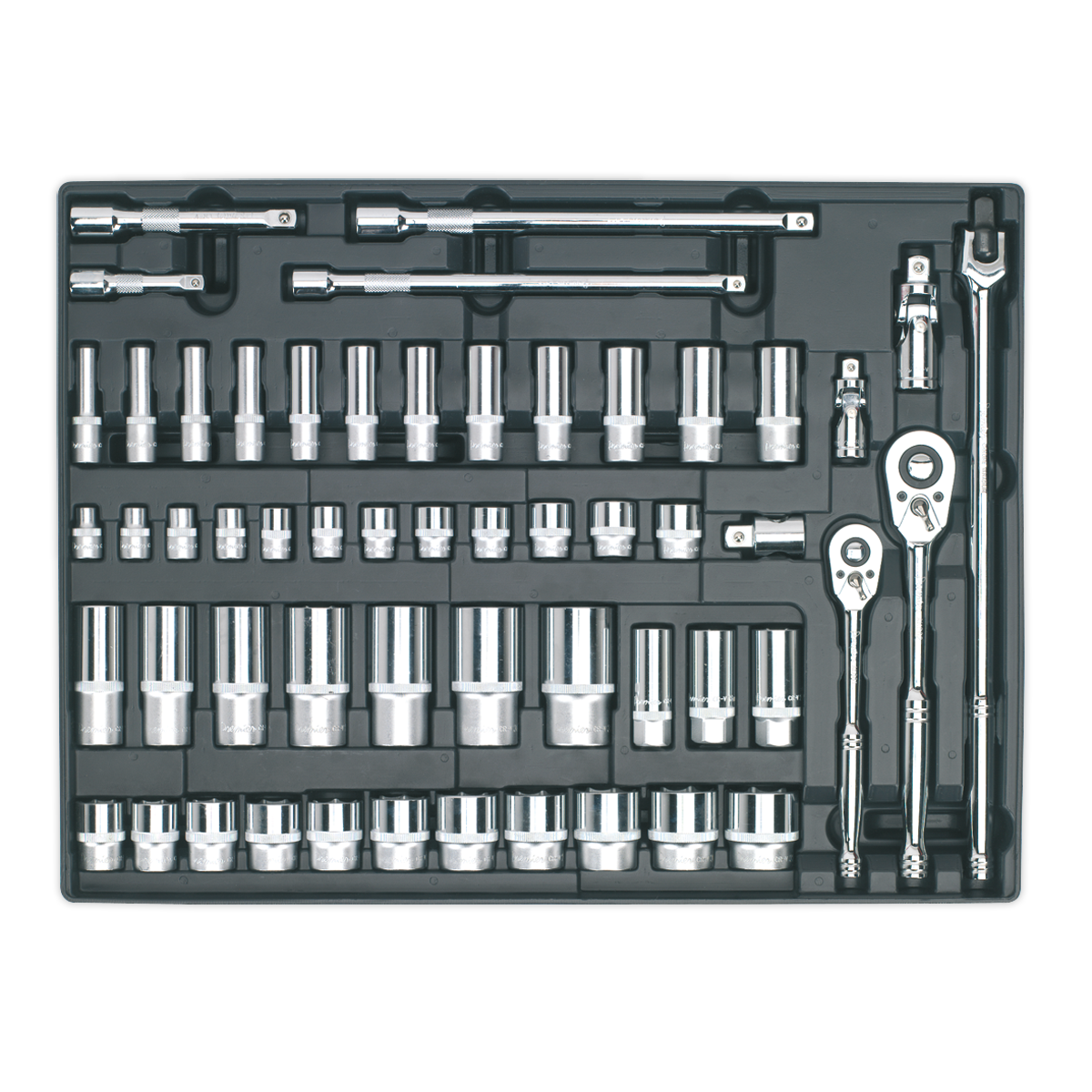 SEALEY - TBT31 Tool Tray with Socket Set 55pc 3/8" & 1/2"Sq Drive