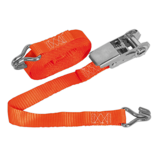 SEALEY - TD0845J Ratchet Tie Down 25mm x 4.5m Polyester Webbing 800kg Breaking Strength