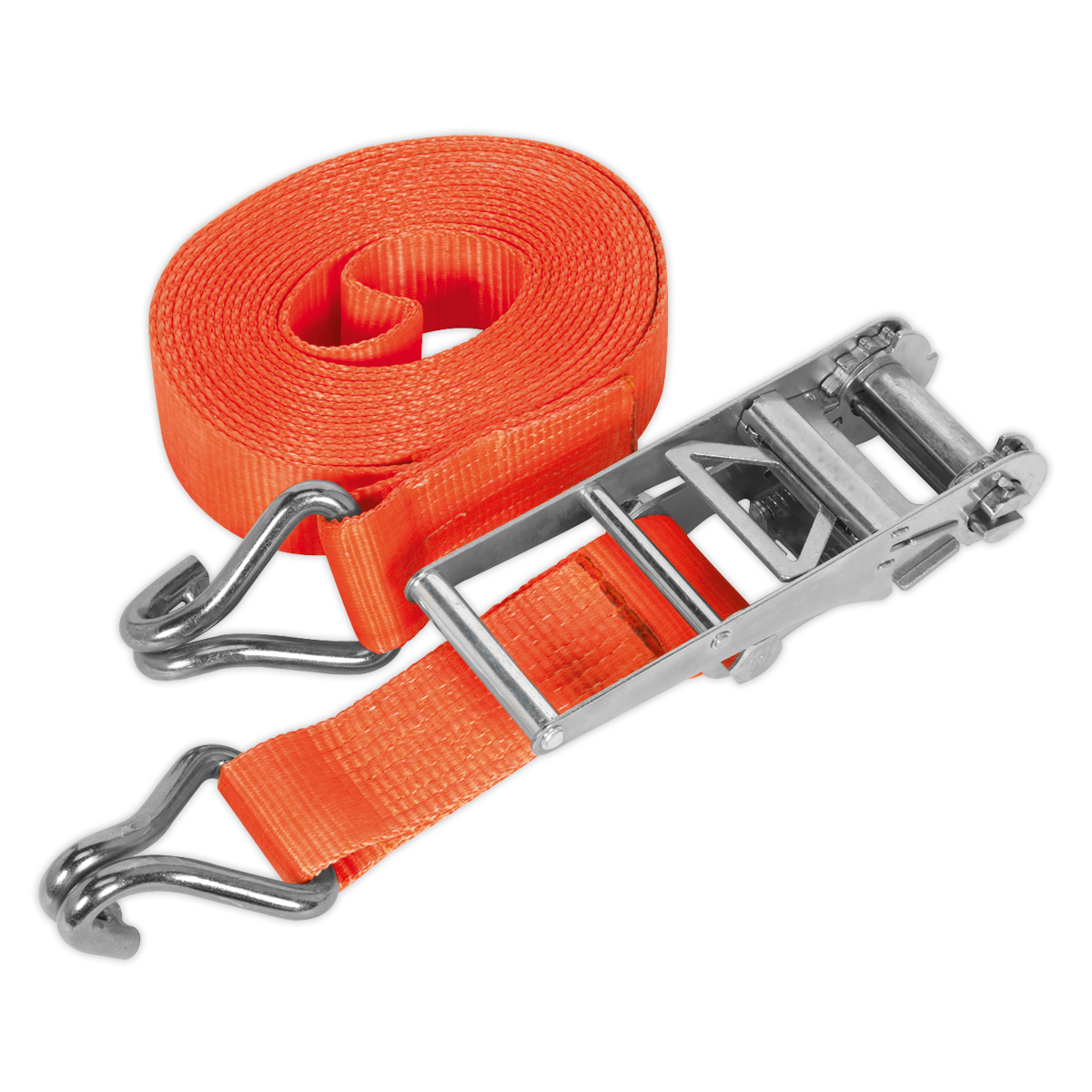 SEALEY - TD10008J Ratchet Tie Down 75mm x 8m Polyester Webbing 10000kg Breaking Strength