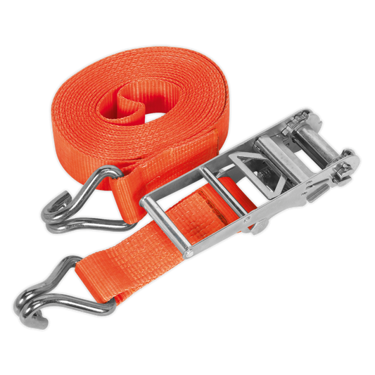 SEALEY - TD10008J Ratchet Tie Down 75mm x 8m Polyester Webbing 10000kg Breaking Strength