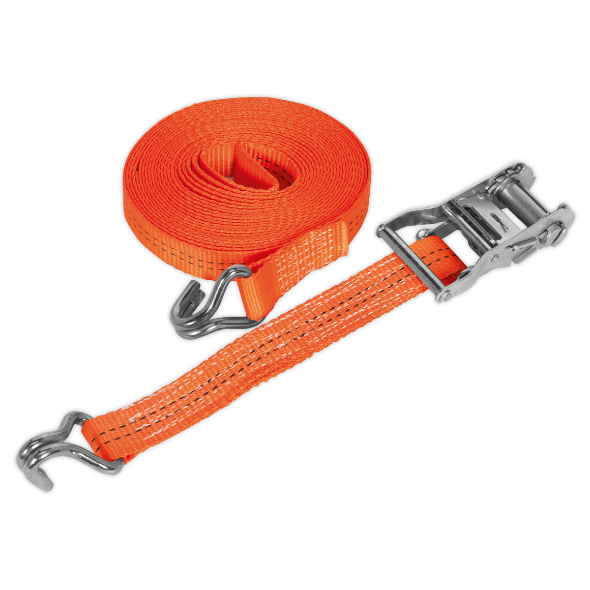 SEALEY - TD2006J Ratchet Tie Down 35mm x 6m Polyester Webbing 2000kg Breaking Strength