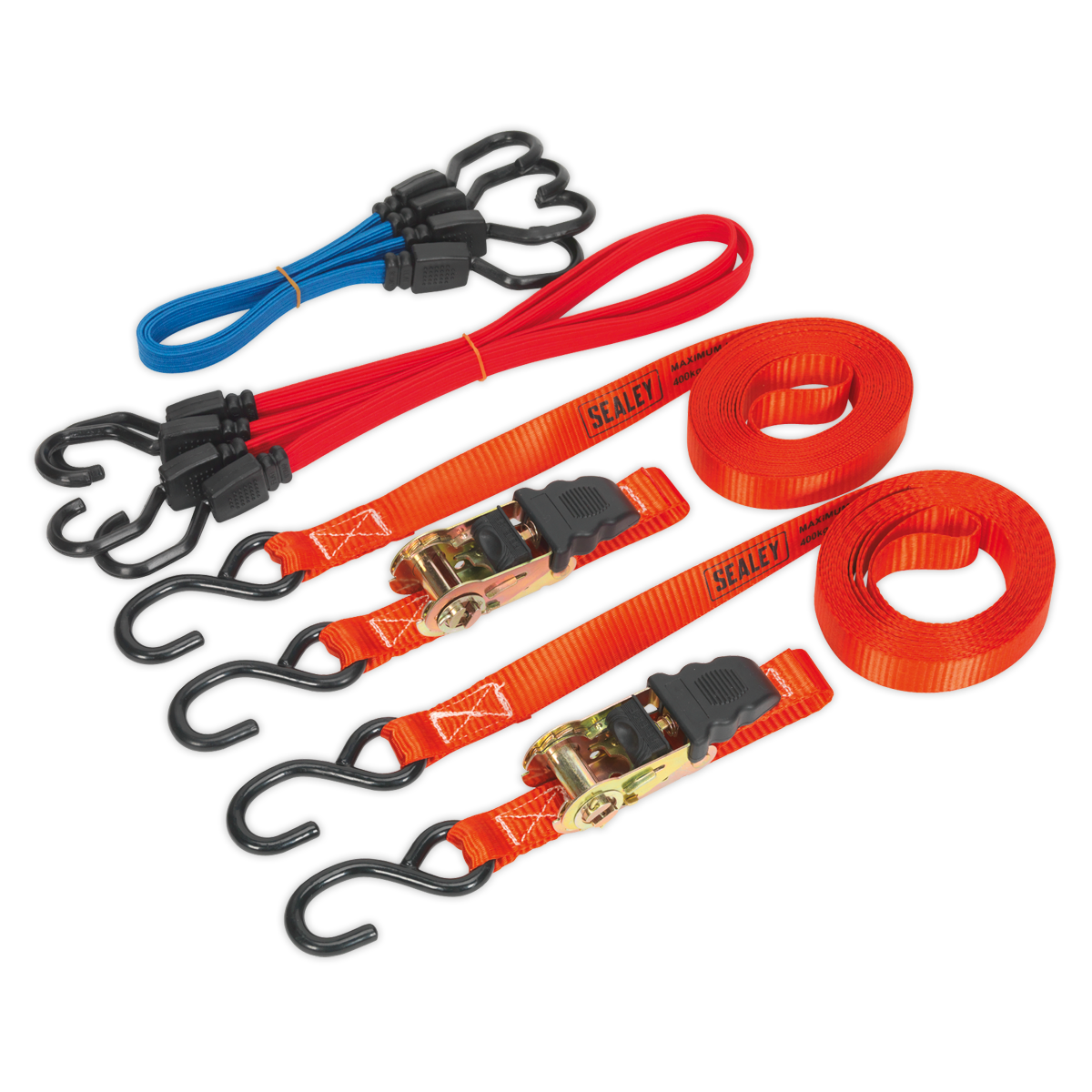 SEALEY - TD285SBD Tie Down & Bungee Cord Set 6pc