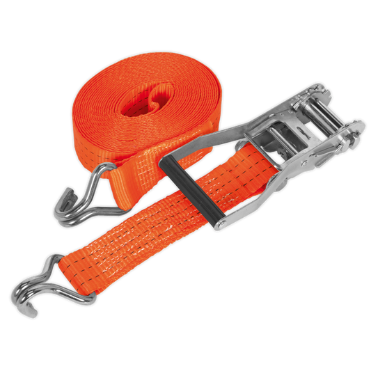 SEALEY - TD3006J Ratchet Tie Down 50mm x 6m Polyester Webbing 3000kg Breaking Strength