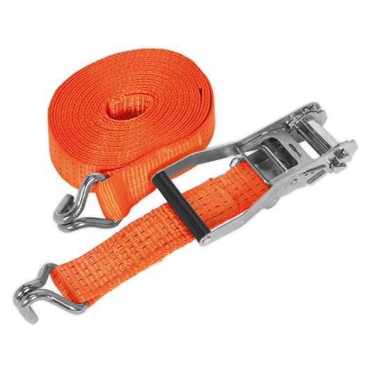 SEALEY - TD5006J Ratchet Tie Down 50mm x 6m Polyester Webbing 5000kg Breaking Strength