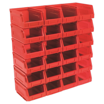 SEALEY - TPS224R Plastic Storage Bin 105 x 165 x 85mm - Red Pack of 24