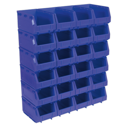 SEALEY - TPS324B Plastic Storage Bin 150 x 240 x 130mm - Blue Pack of 24