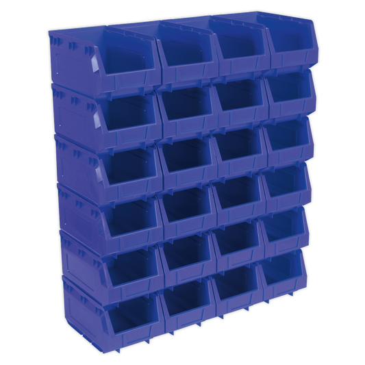 SEALEY - TPS324B Plastic Storage Bin 150 x 240 x 130mm - Blue Pack of 24