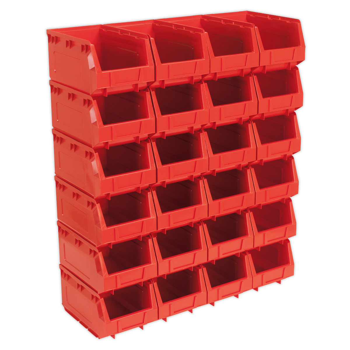 SEALEY - TPS324R Plastic Storage Bin 150 x 240 x 130mm - Red Pack of 24