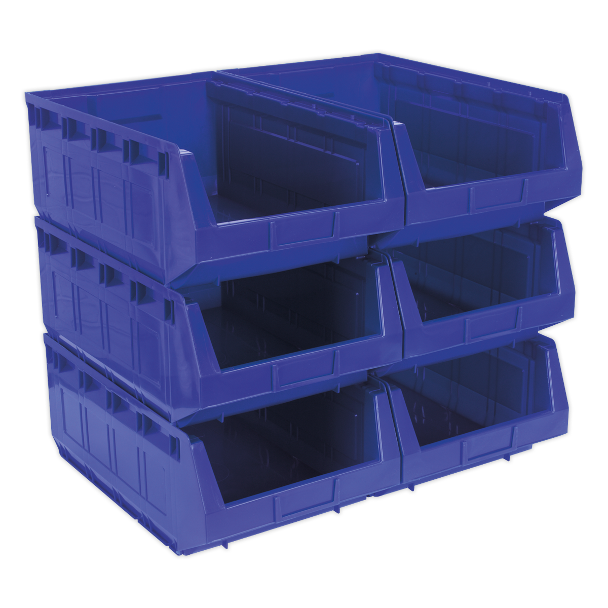 SEALEY - TPS56B Plastic Storage Bin 310 x 500 x 190mm - Blue Pack of 6