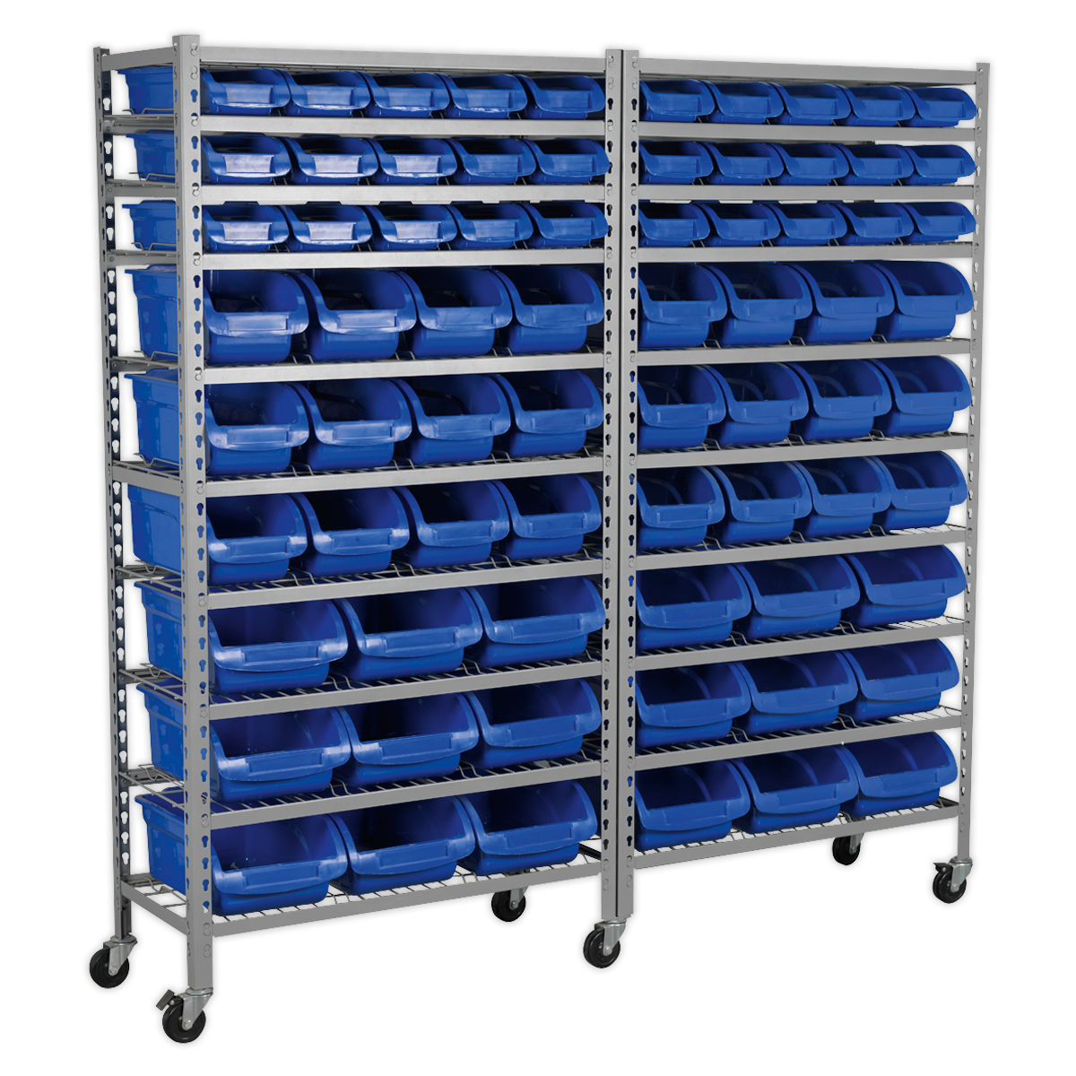 SEALEY - TPS72 Mobile Bin Storage System 72 Bins