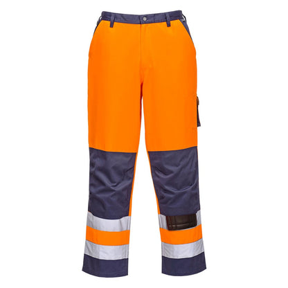 Portwest TX51ONTL -  sz L Lyon Hi-Vis Trousers - Orange/Navy