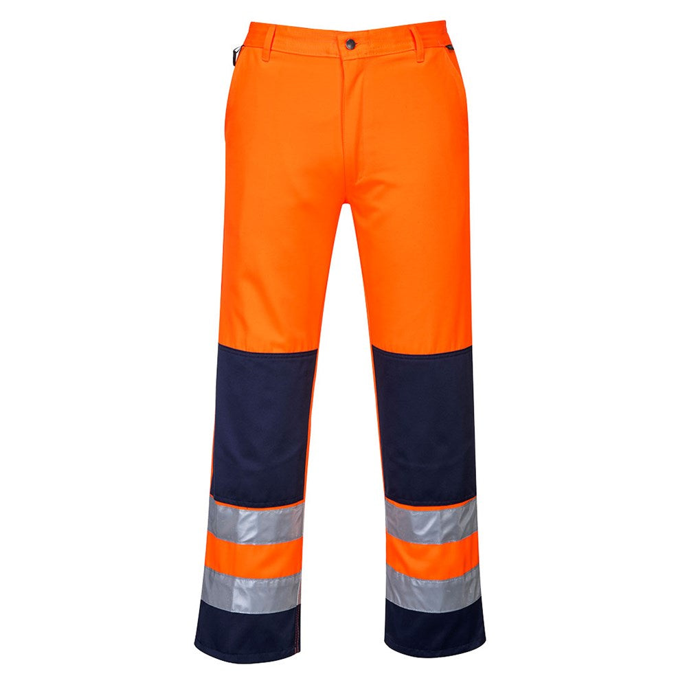 Portwest TX71ONRXXL -  sz 2XL Seville Hi-Vis Trousers - Orange/Navy