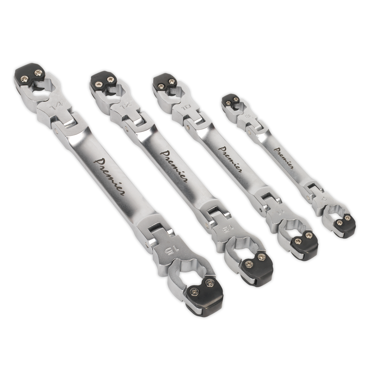 SEALEY - VS0343 Brake Pipe Spanner Set 4pc Ratcheting