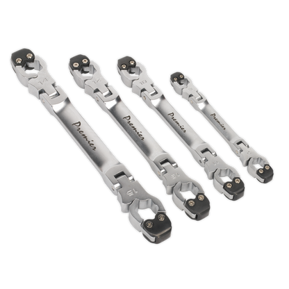 SEALEY - VS0343 Brake Pipe Spanner Set 4pc Ratcheting