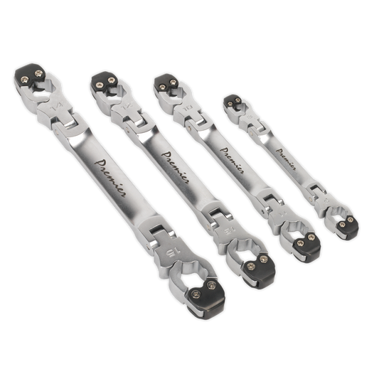 SEALEY - VS0343 Brake Pipe Spanner Set 4pc Ratcheting