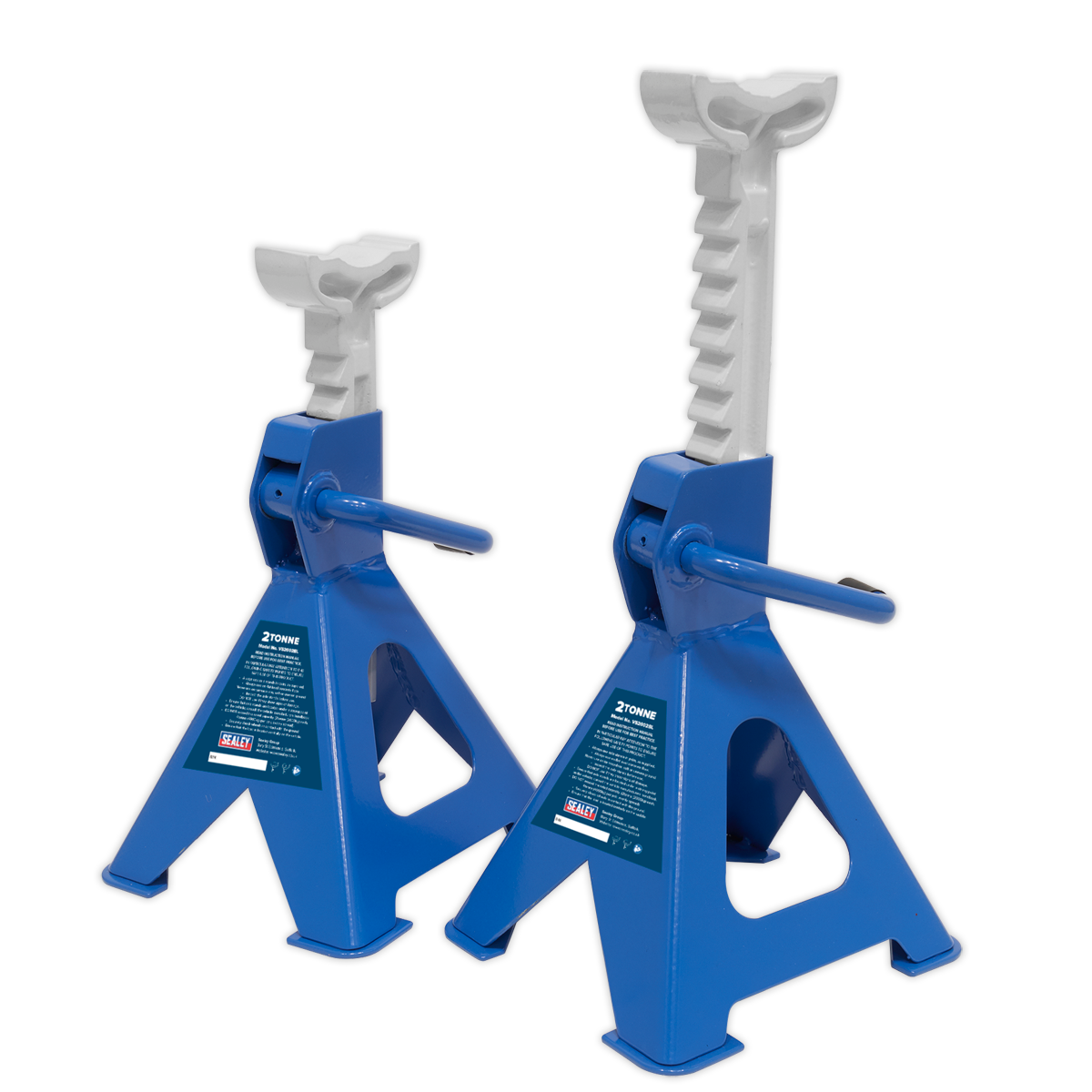 SEALEY - VS2002BL Axle Stands (Pair) 2tonne Capacity per Stand Ratchet Type - Blue