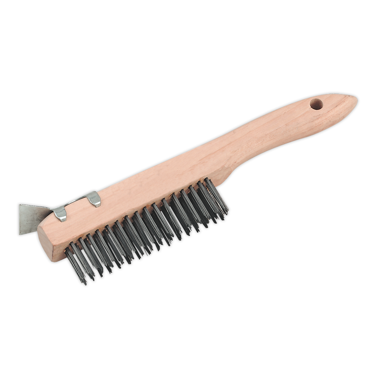 SEALEY - WB03 Wire Brush with Steel Fill & Scraper 260mm