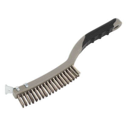 SEALEY - WB105 Wire Brush with Stainless Steel Fill & Scraper