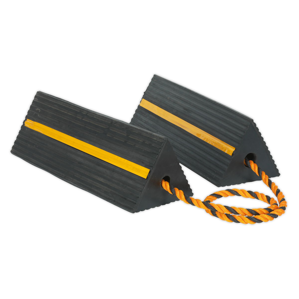 SEALEY - WC11 Heavy-Duty Rubber Wheel Chocks 8kg - Pair