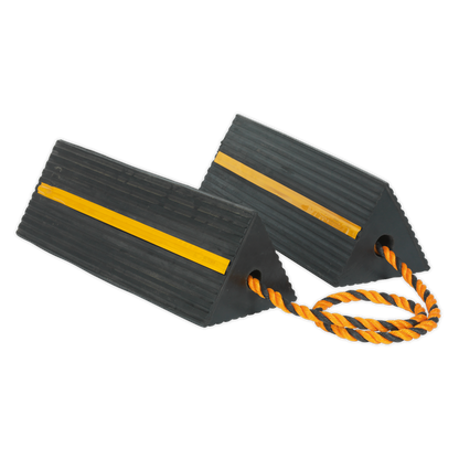 SEALEY - WC11 Heavy-Duty Rubber Wheel Chocks 8kg - Pair