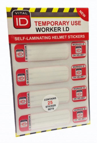 Vital ID - HARD HAT ID TEMP STICKERS PK25 -