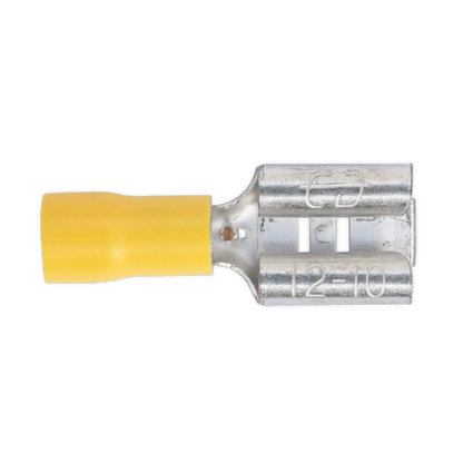 SEALEY - YT14 Push-On Terminal 9.5mm Female Yellow Pack of 100