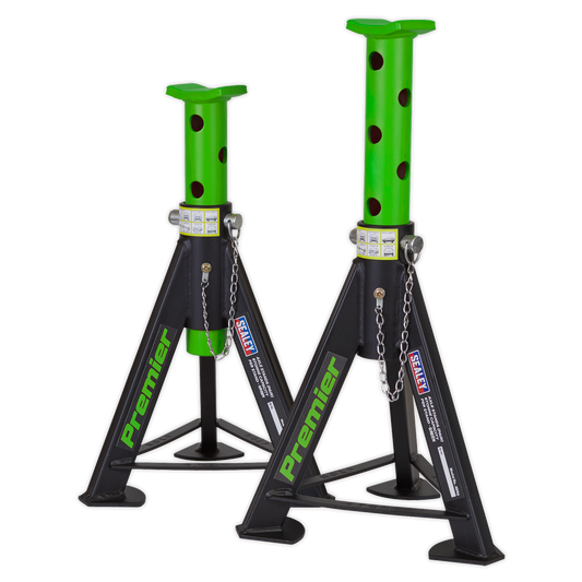 SEALEY - AS6G Axle Stands (Pair) 6tonne Capacity per Stand - Green