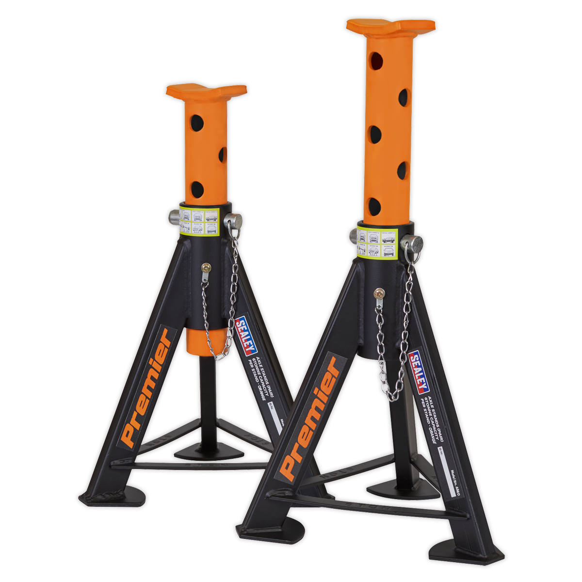 SEALEY - AS6O Axle Stands (Pair) 6tonne Capacity per Stand - Orange