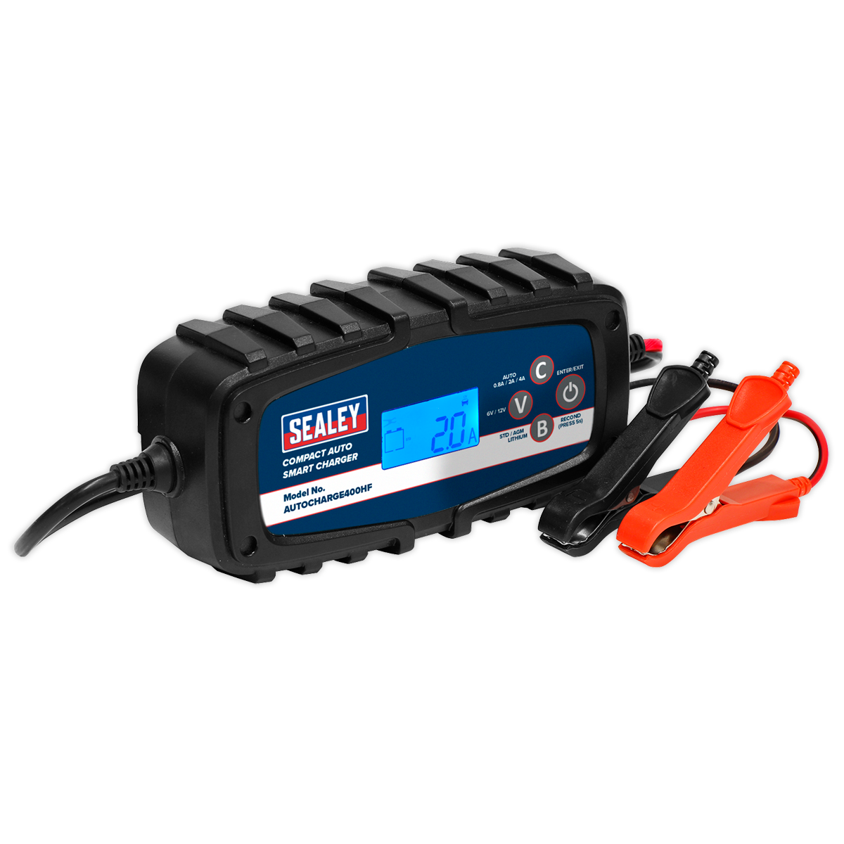 SEALEY - AUTOCHARGE400HF Compact Auto Smart Charger 4A 9-Cycle 6/12V - Lithium