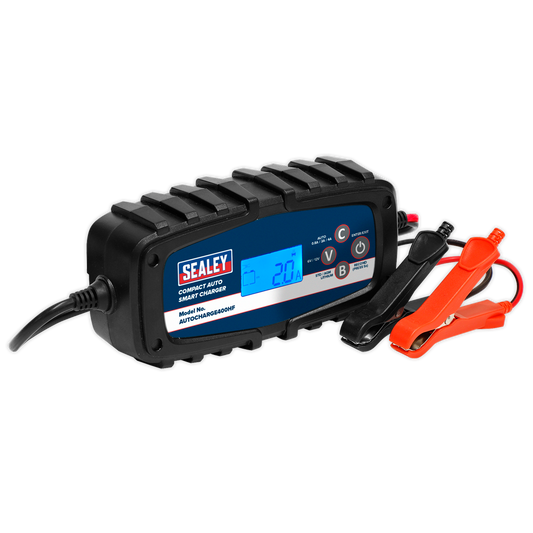 SEALEY - AUTOCHARGE400HF Compact Auto Smart Charger 4A 9-Cycle 6/12V - Lithium