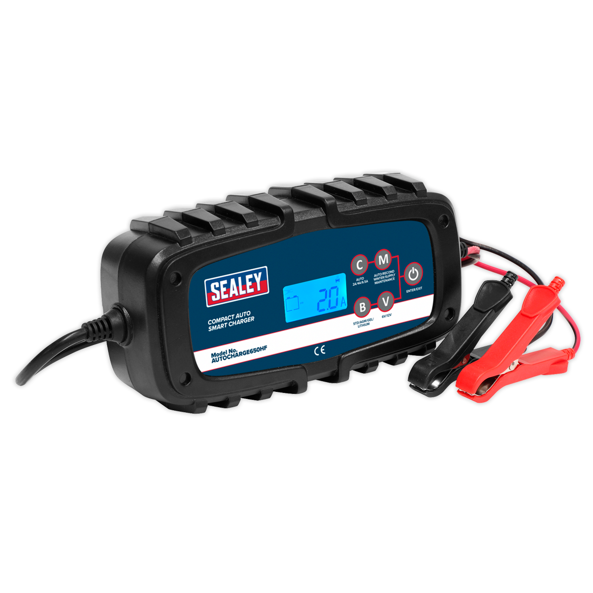 SEALEY - AUTOCHARGE650HF Compact Auto Smart Charger 6.5A 9-Cycle 6/12V - Lithium