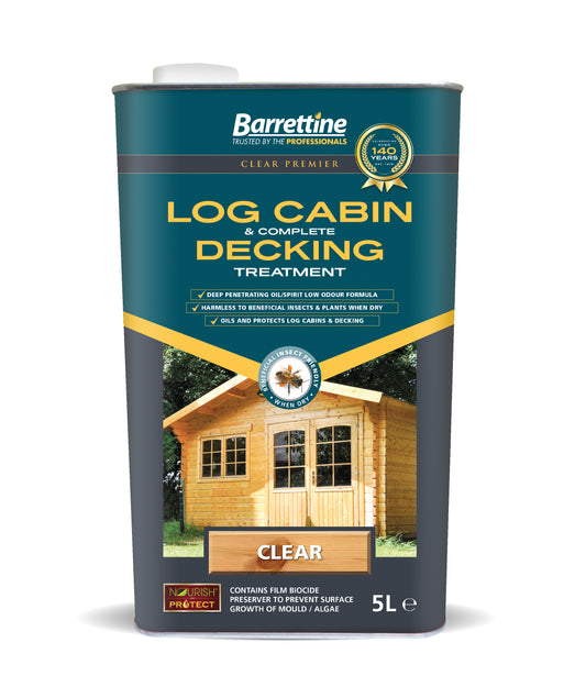 Barrettine Log Cabin & Complete Decking Treatment Clear Oil Wood Protection