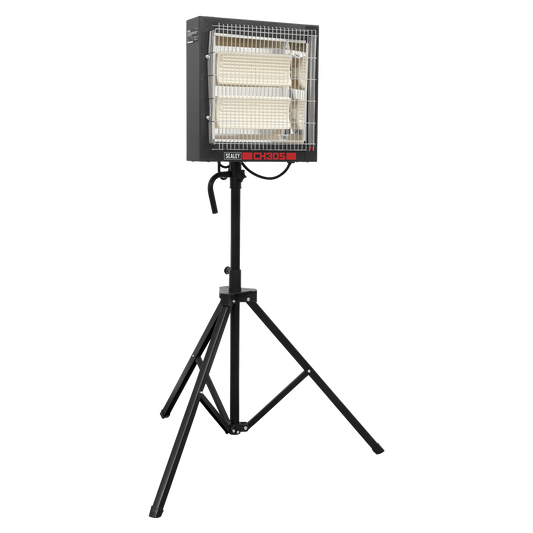 SEALEY - CH30S Ceramic Heater with Telescopic Tripod Stand 1.4/2.8kW 230V