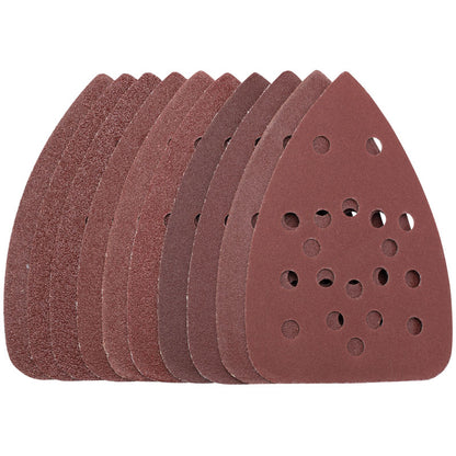 DRAPER 02912 - Ten 80 Grit Hook and Loop Tri Base Sander Sheets (140 x 140 x 93mm)