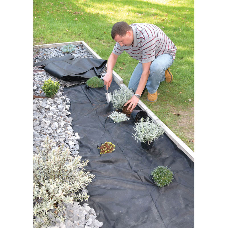 Draper 1m x 20m Weed Control Matting Non Woven Spunbond Landscape Fabric