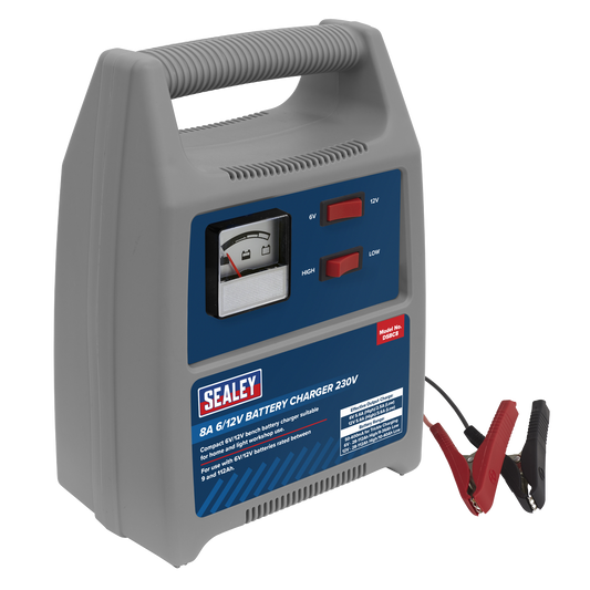 SEALEY - DSBC8 Battery Charger 8A 6/12V 230V