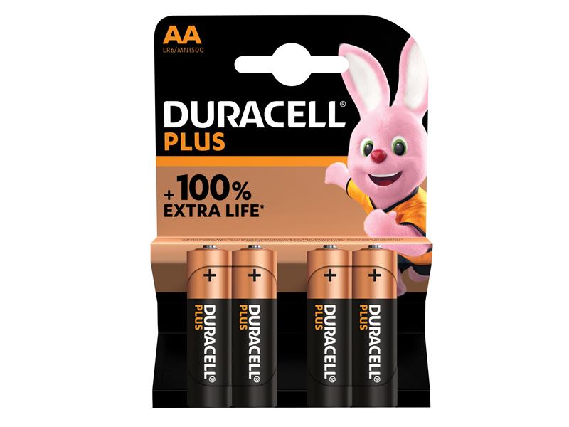 Duracell S18702 AA Cell Plus Power +100% Batteries (Pack 4)