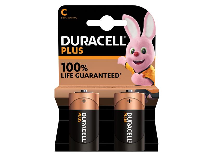 Duracell S18711 C Cell Plus Power +100% Batteries (Pack 2)