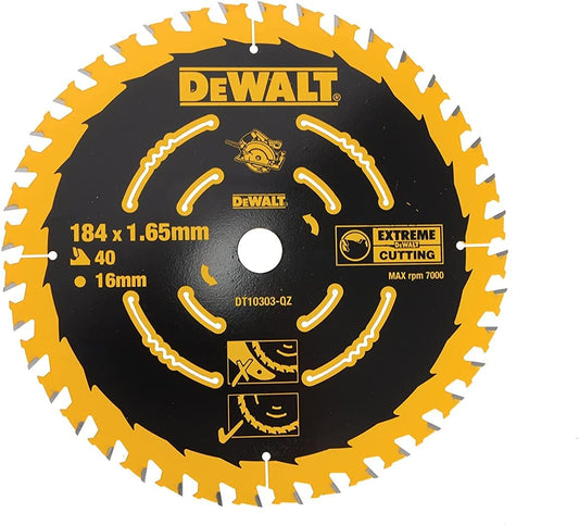 DeWalt DT10303 184mm x 16mm 40T Extreme Framing Circular Saw Blade