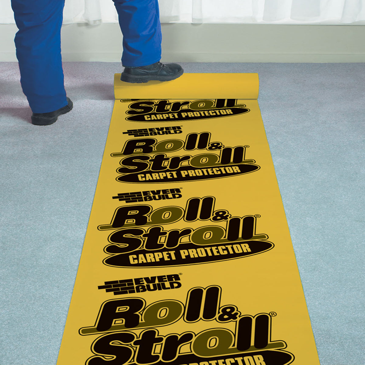 Everbuild Roll & Stroll 600mm x 75m Carpet Floor Protection Film Dust Protector
