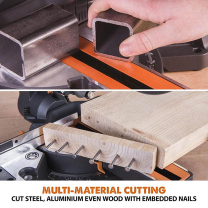 EVOLUTION R210SMS+ 210mm Mitre saw 110v Multi material Blade